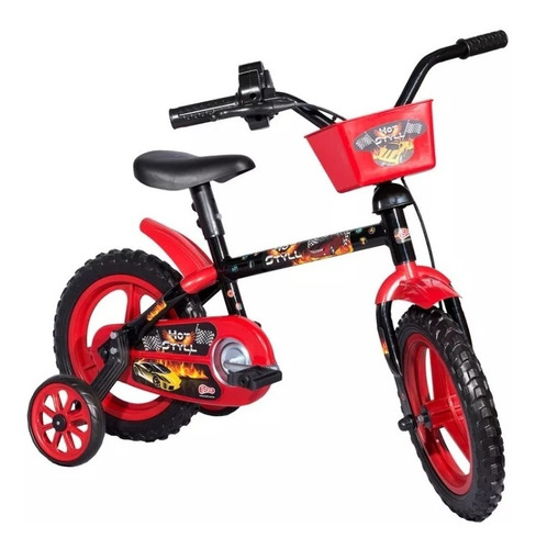 Bicicleta Bike Aro 12 Hot Styll - C/simulador De Acelerador Cor Vermelho