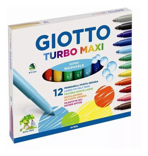 Marcadores Gruesos Giotto 12 Colores | Escool