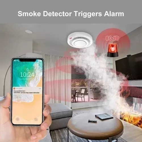 Detector Humo Sensor Wifi Tuya App Smartlife Alarma Incendio