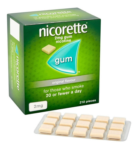 Nicorette Gum 210 Chicle Nicotina 2mg Dejar De Fumar Origina