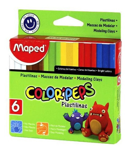 Plastilina Maped Color Peps 20 Grs X 6 Unidades Surtidas