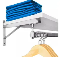 Comprar Perchero Comercial De Pared Cromado Barral Estante Madera # Ropa Venta Percheros Comerciales Para Locales Negocios