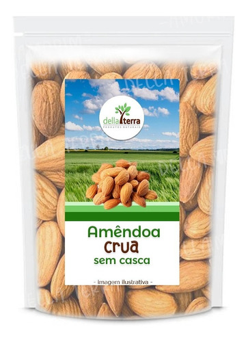 Amêndoa Crua Sem Casca Premium 1 Kg Della Terra