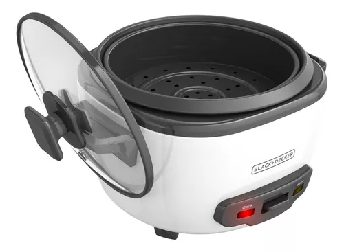 Olla arrocera Black+Decker RC503. Seco, 3 tazas., Blanco