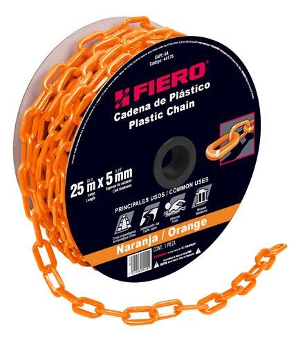 Cadena Plastica 5 Mm X 25 Mt Naranja Fiero 44175