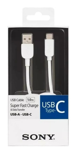 Cable Sony Tipo C 1m Usb-a Usb-c Super Fast Charge