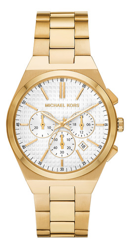 Reloj Hombre Michael Kors Mk9120 Lennox Color de la correa Dorado Color del bisel Dorado Color del fondo Blanco