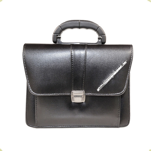 Pasta Bolsa Capanga Ccb Liso Preto Ap Bordado Flauta R2018 Cor Preta Desenho Do Tecido Lisa