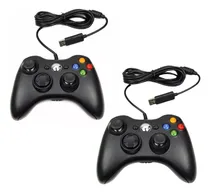 Comprar Kit Com 2 Controles Para Xbox 360 Pc Com Fio Joystick Manete