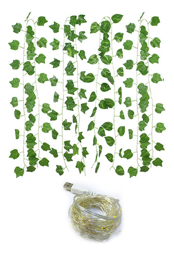 Hoja Artificial Verde Ratán String Light Holiday Vine 2