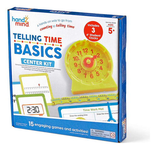 Conjunto De Atividades Hand2mind Telling Time Com Relógio Nu