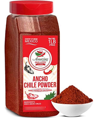 Condimento Mexicano  Ancho Chile Pimienta En Polvo Molida 1