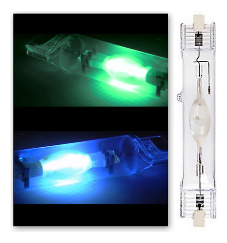 10 Lâmpadas Palito Vapor Metálico Hqi 70w R7s Azul Ou Verde