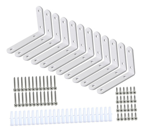 12 Uds. Soportes De Esquina Flotantes Para Estantes 100x64mm