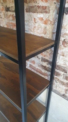 Biblioteca Industrial 250x30x100 Reforzada Hierro Madera