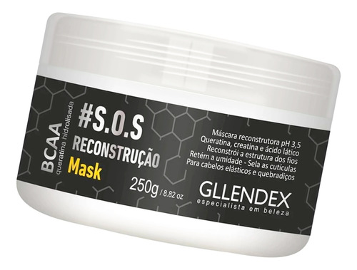 Gllendex Bcaa Queratina Mascara Reconstruccion Pelo 250gr