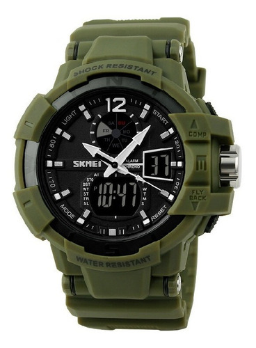 Relógio Esportivo Militar Skmei 1040 Modelo Masculino Verde