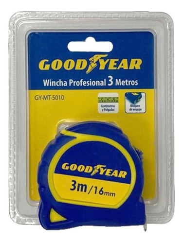 Wincha Profesional 3m X 16mm Bloqueo Gy-mt-5010 Goodyear