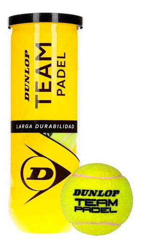 Imagen 1 de 8 de Tubo Pelotas Padel Dunlop Pro X3 Paddle Tenis Larga Duracion