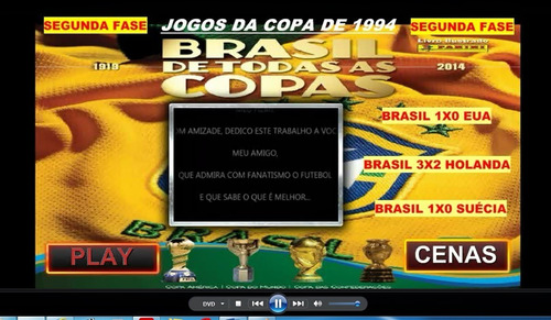 Imagem 5 de 7 de Dvd Documentário Jogos Da Copa Do Mundo 1994 E 2002 - (10dvd