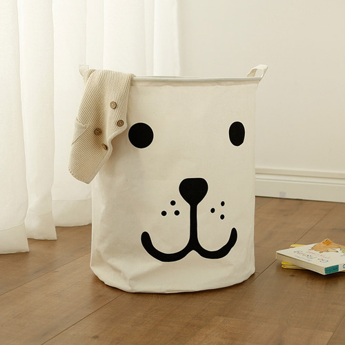 Bolsa De Almacenamiento De Ropa Sucia Con Estampado De Lona