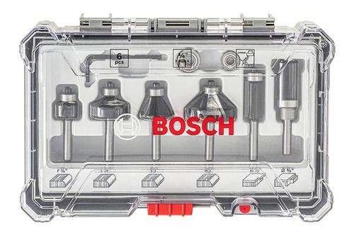 Fresas Bosch Tupi Router Encastre 1/4 6mm Estuche Kit 6 Pzs