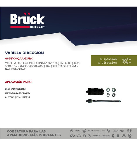 Bieleta Varilla Direccion Platina Clio 02-09 Std 48521-00qaa