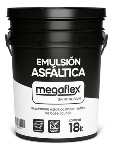 Impermeabilizante Emulsión Asfáltica De 18 Kg De Base Acuosa