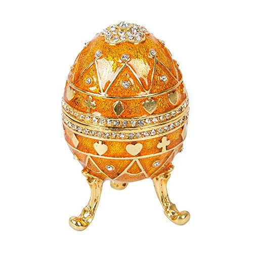 Qifu -pintado A Mano Estilo Huevo Faberge Decorativo Con Bis