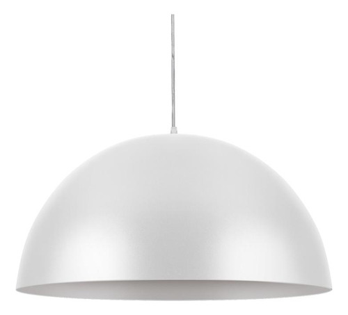 Luminária Pendente Alumínio 40w E27 Aquarela Meia Lua Ø40cm Estrutura Branco Fosco