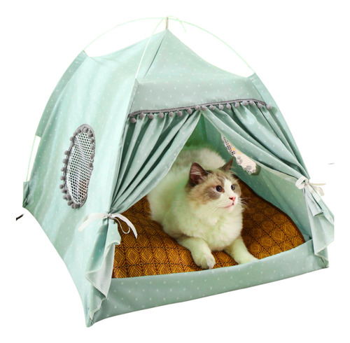 Casa Cama Gatos Mascotas Tipo Carpa Cómoda Acolchada 48x46cm