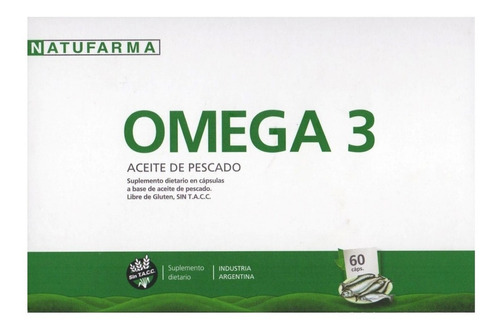 Omega 3 Aceite De Pescado 60 Comp Sin Tacc Apto Celiacos