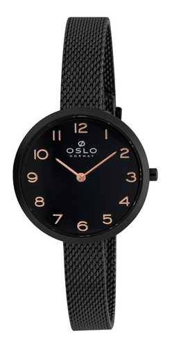 Relógio Oslo Feminino Ref: Ofpsss9t0001 P2px Slim Black Cor da correia Preto Cor do fundo Preto