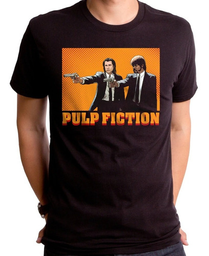 Playera Camiseta Personajes De Pulp Fiction Naranja Unisex 