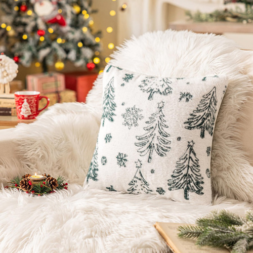 Cubiertas De Almohada De Árbol De Árbol De Navidad Verde Sin