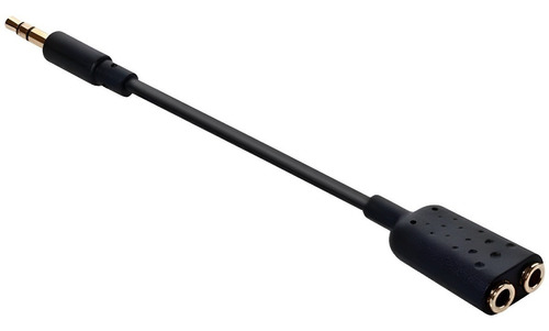 Adaptador Y Negro 3.5mm Conectar 2 Audífonos Steren