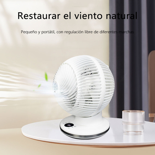 Ventilador De Piso Giratorio Portátil Cm-top Aspas Plástico Con 12 Velocidades 4 Modos Control Remoto Temporización Blanco