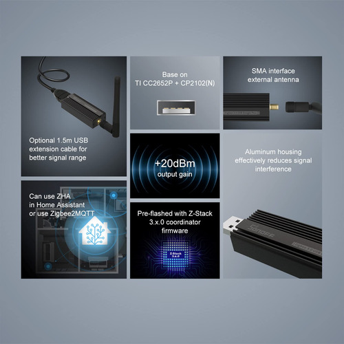 Dongle Usb Zigbee 3.0 Plus Gateway Sonoff Para Asistente Dom