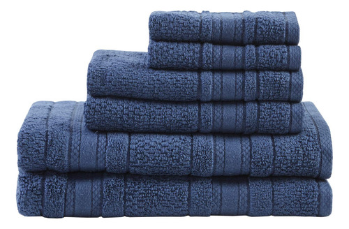 Juego De Toallas De Baño Suaves 100% Algodón Azul