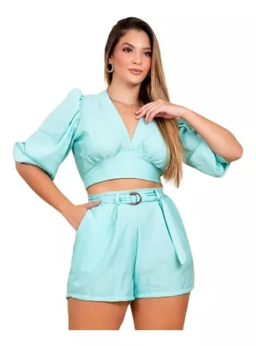 Conjunto Feminino Blusa Short Roupas Femininas - Bellucy Modas