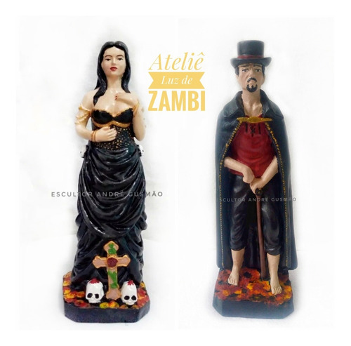 Imagem Casal Exu Tiriri E Maria Padilha Das Almas 20cm Gesso