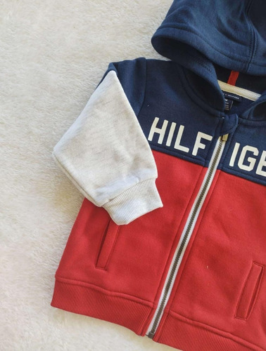 Conjunto Inverno Tommy Hilfiger Original Moletom Infantil Vermelho, Azul, Cinza 12m