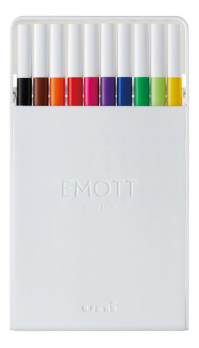 Set Tiralíneas Uniball Emott Pem-sy N°1 X10 Colores