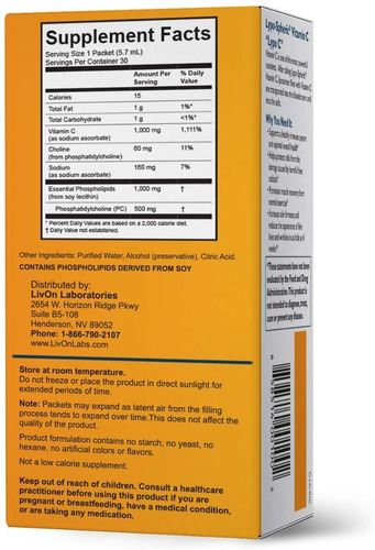Lypo-esférica Vitamina C 3 Cajas (90 Paquetes)