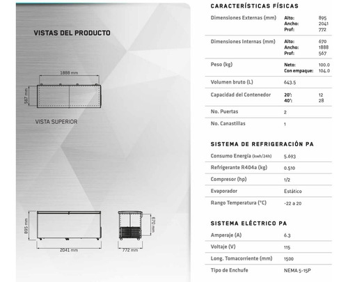 Congelador Horizontal Imbera Hfs-25-2p Pies 2 Puertas Regalo