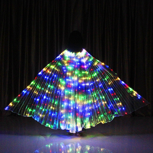 Alas LED Para Danza Del Vientre Con Luz De Colores Y Palo Telescópico – Accesorio Brillante Para Niñas, Fiestas, Halloween Y Escenario