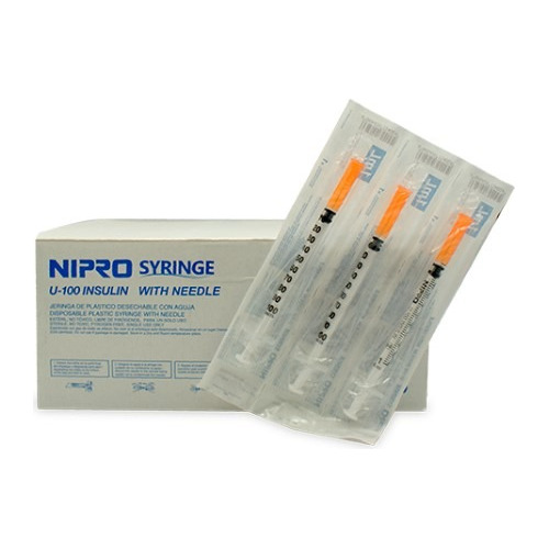 100 Jeringas Para Insulina Nipro 30g X 13mm (1/2) 1ml