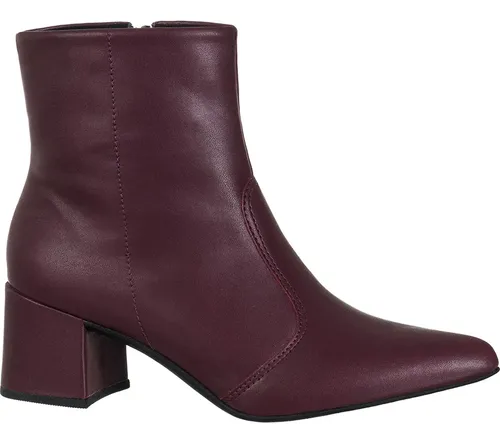 Bota Feminina Bico Fino Cano Curto Salto Clássica Elegante