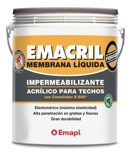 Membrana Liquida Fibrado Impermeabilizante Emacril 20 Kg