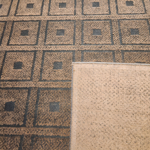 Alfombra Carpeta Moderna Diseño Cuadrados Textura En Relieve 1.5 M 1 M Moderna Relieve Marrón